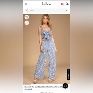 Lulus Blue Floral 2 Piece Set